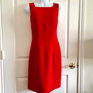 Lipstick Red Shift Dress w/Free Red Ruffle scarf!